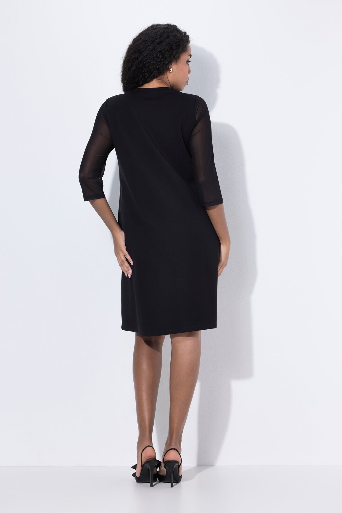 Ulla Popken Floral Sequin Dress in Black