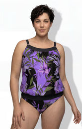 Ulla Popken Floral Tankini in Purple 