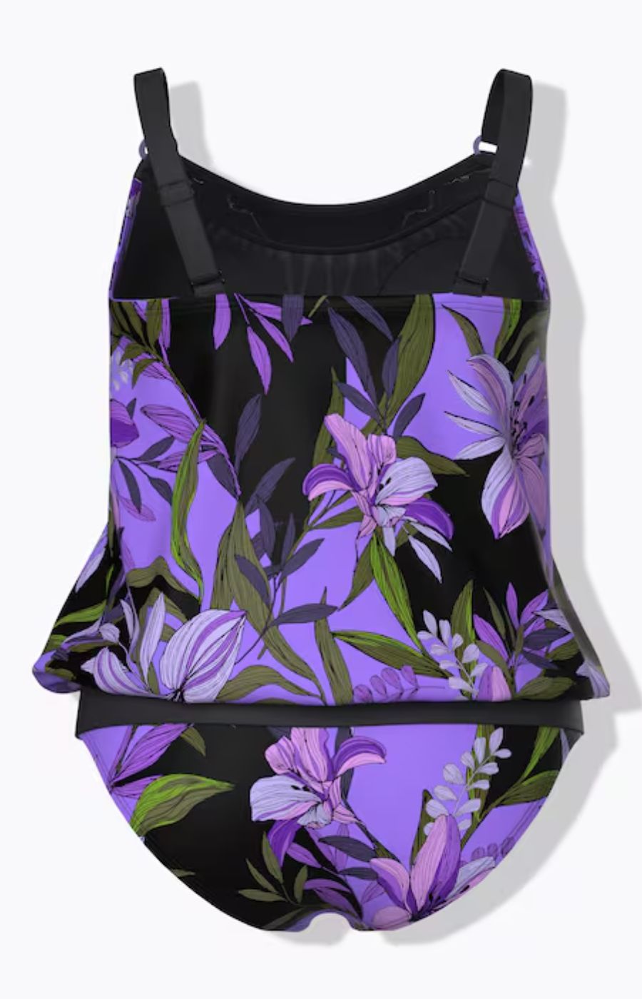 Ulla Popken Floral Tankini in Purple 