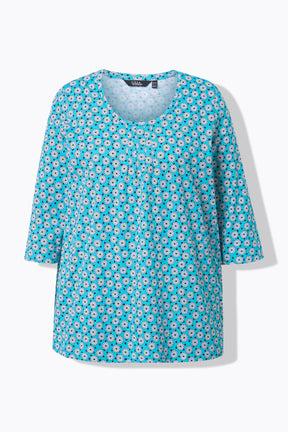 Ulla Popken Floral Top in Turquoise