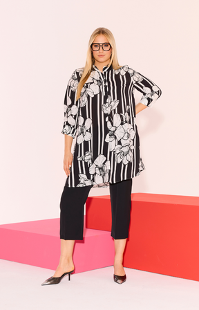 Ulla Popken Floral Tunic in White
