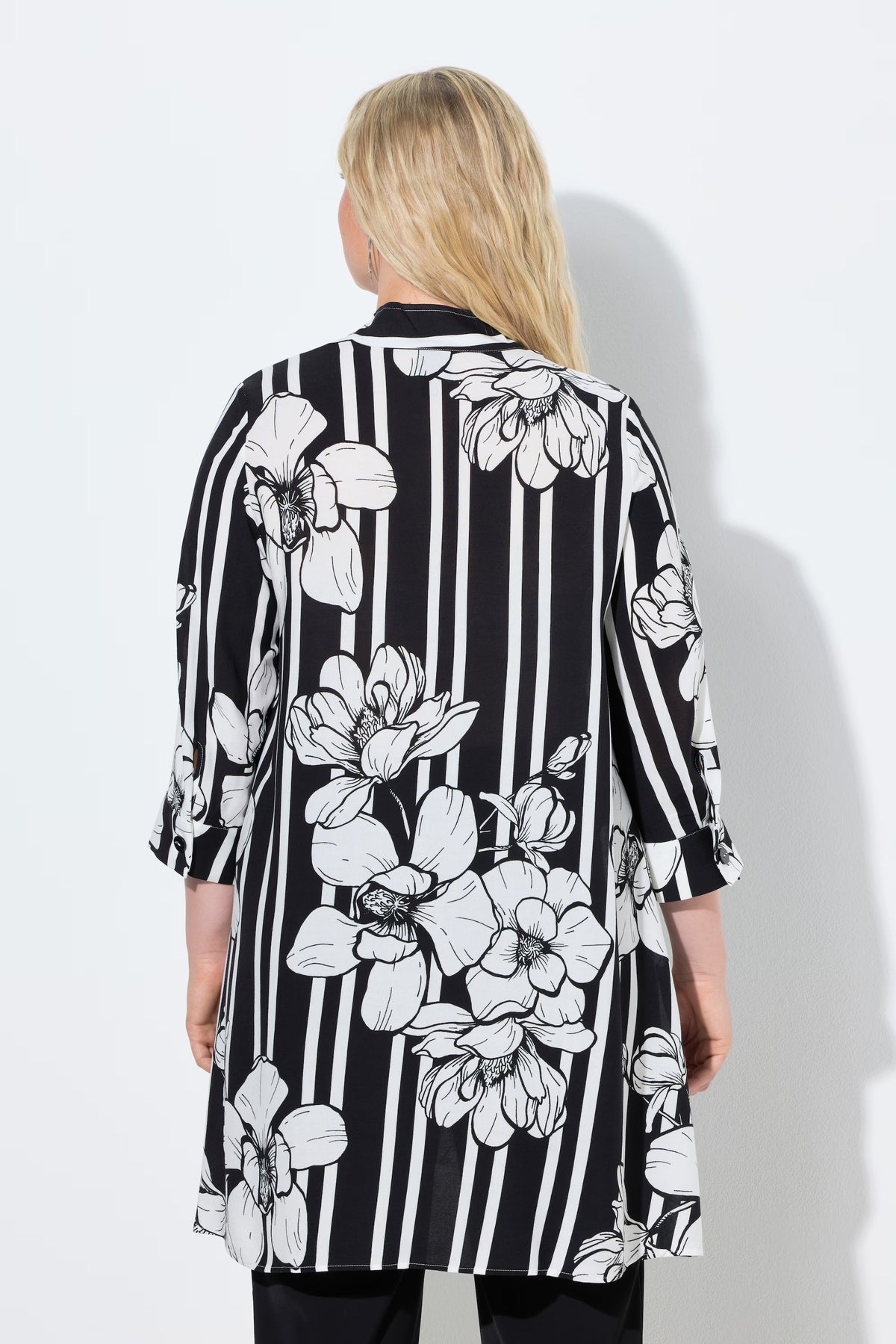 Ulla Popken Floral Tunic in White 