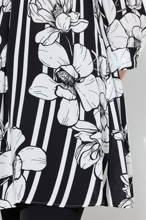 Ulla Popken Floral Tunic in White 