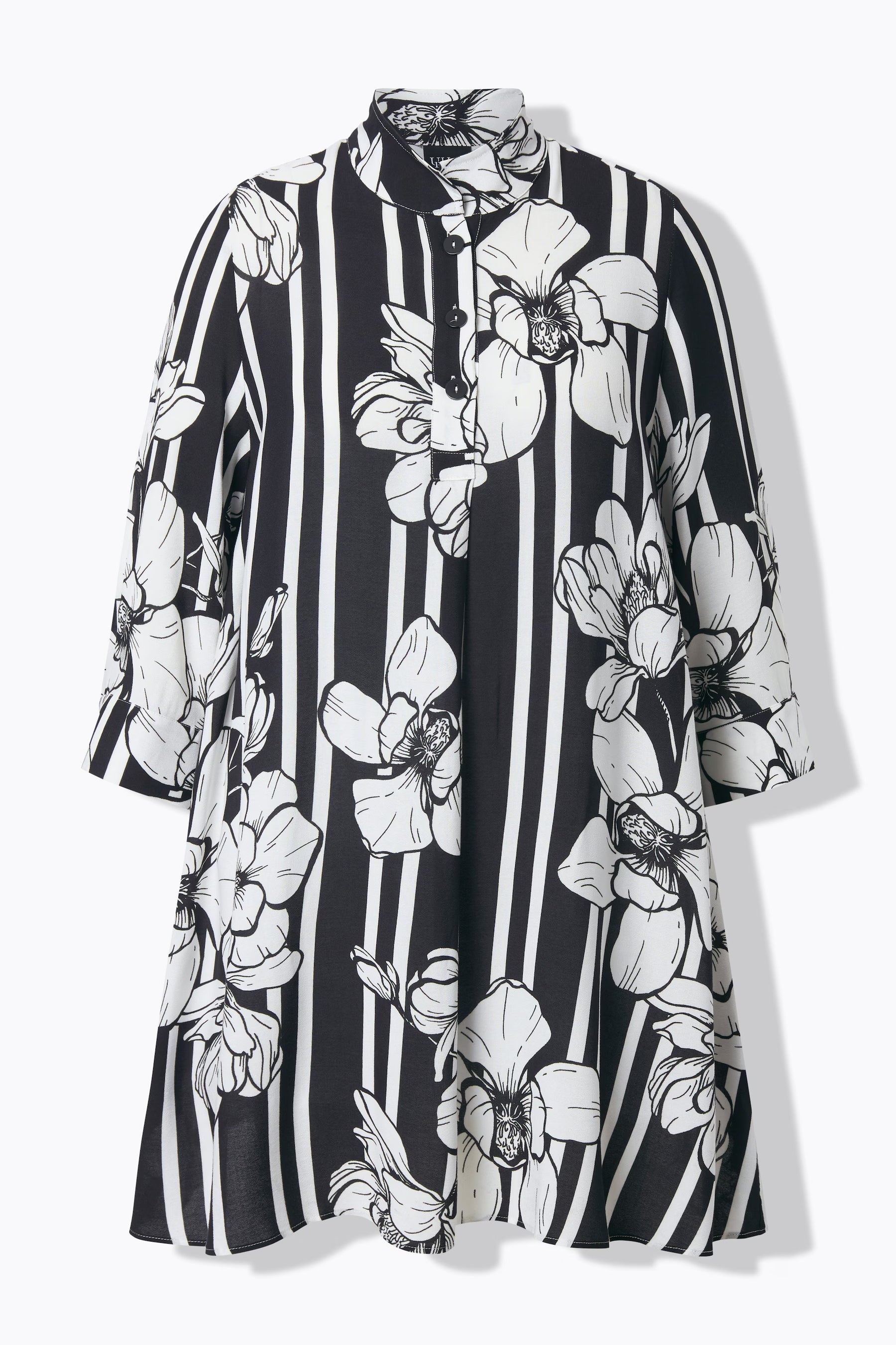 Ulla Popken Floral Tunic in White 
