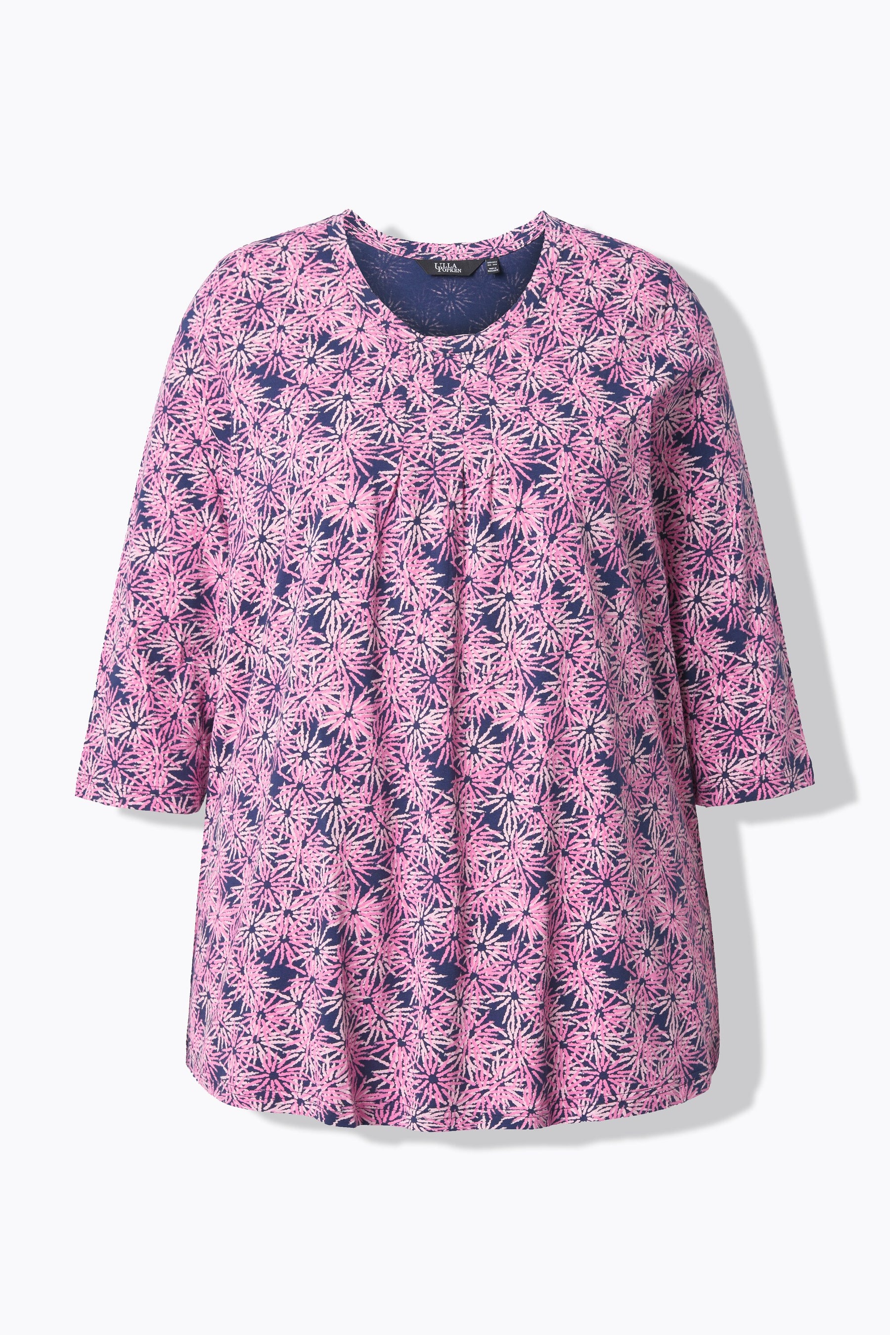 Ulla Popken Flower Shirt in Pink