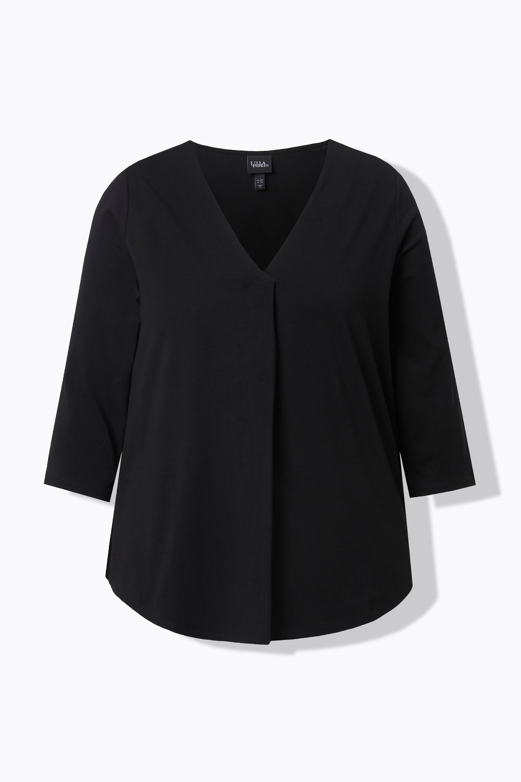 Ulla Popken Front Pleat Blouse in Black