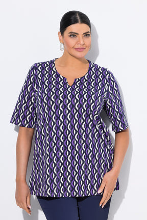 Ulla Popken Graphic Purple T-Shirt