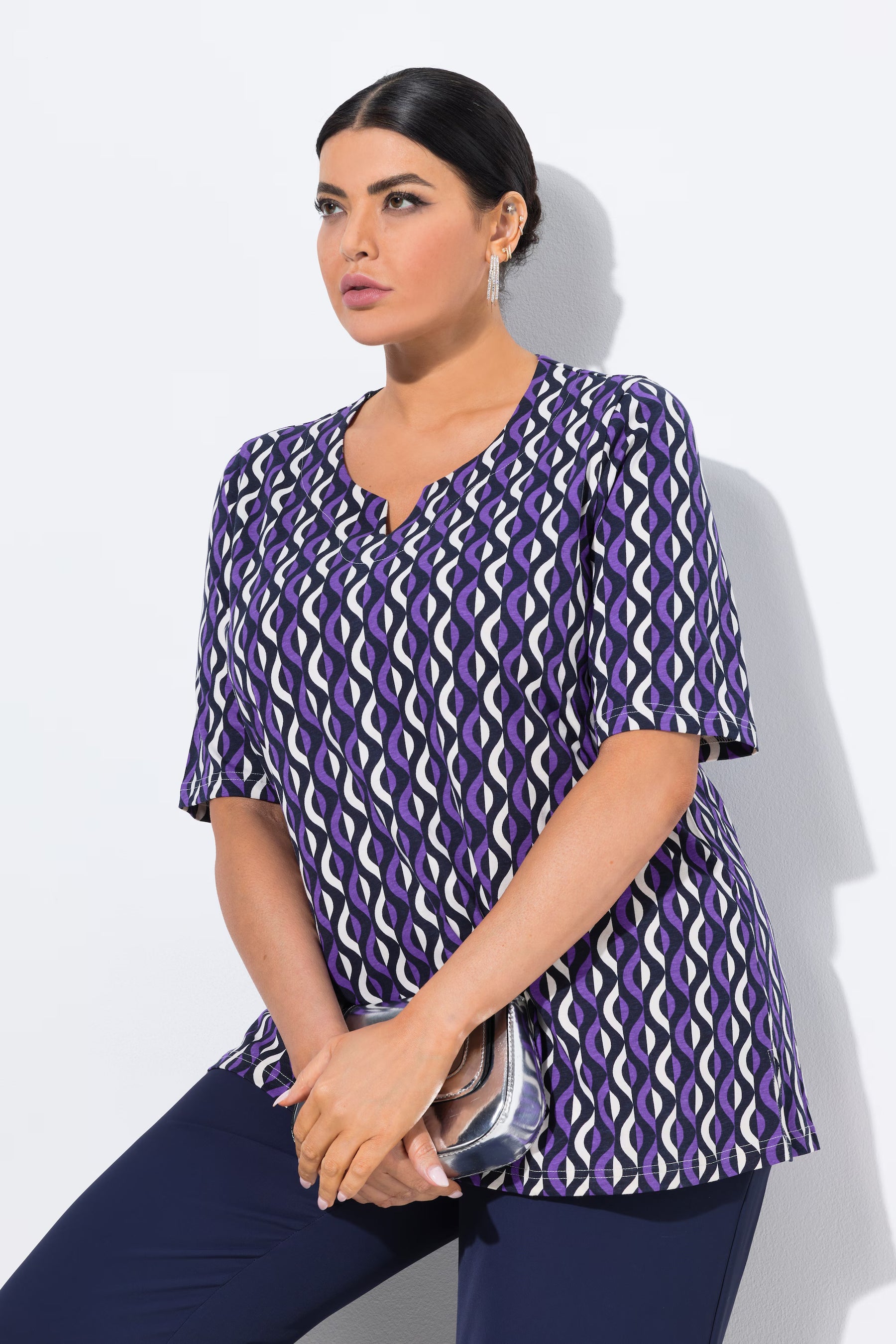 Ulla Popken Graphic Purple T-Shirt