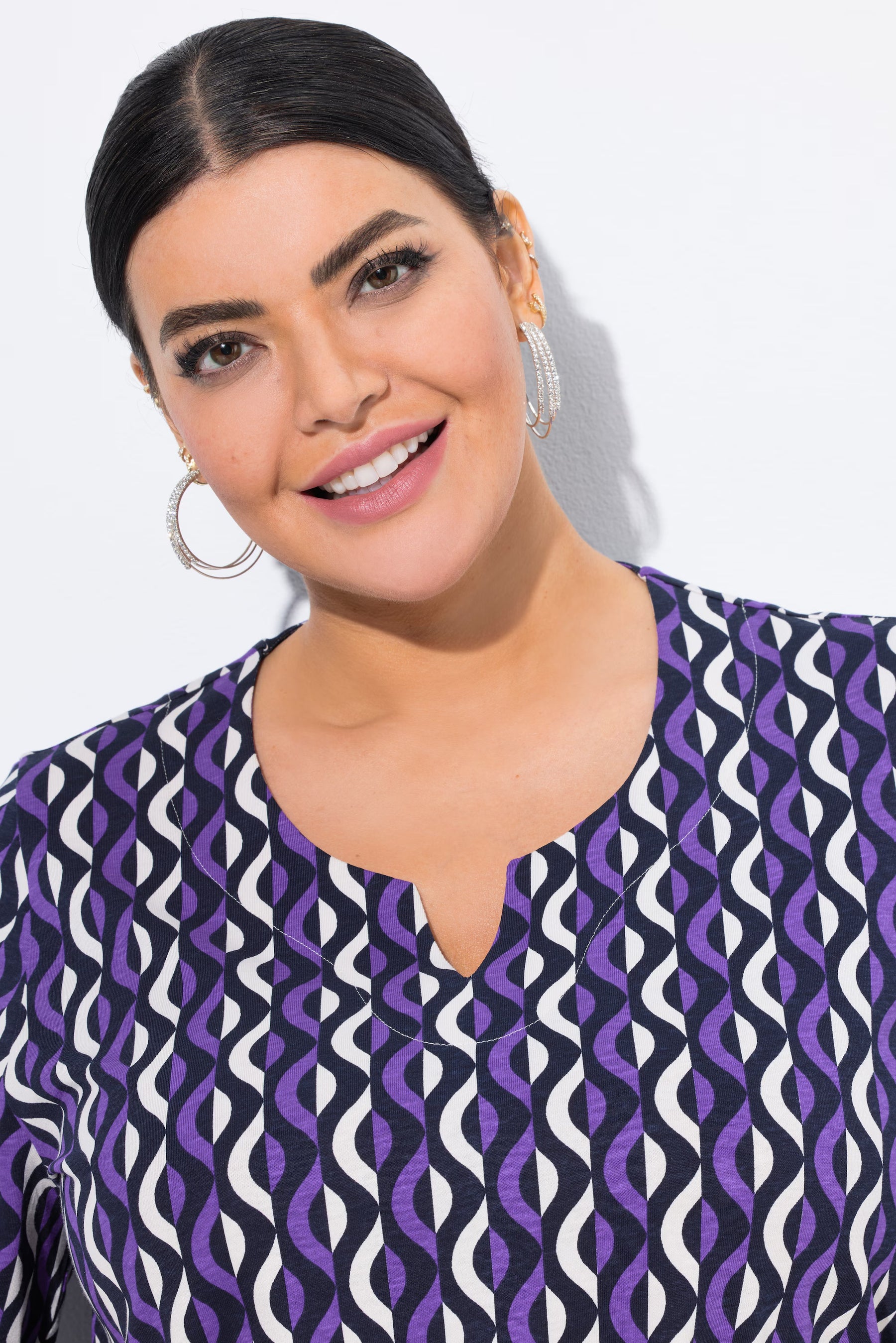 Ulla Popken Graphic Purple T-Shirt