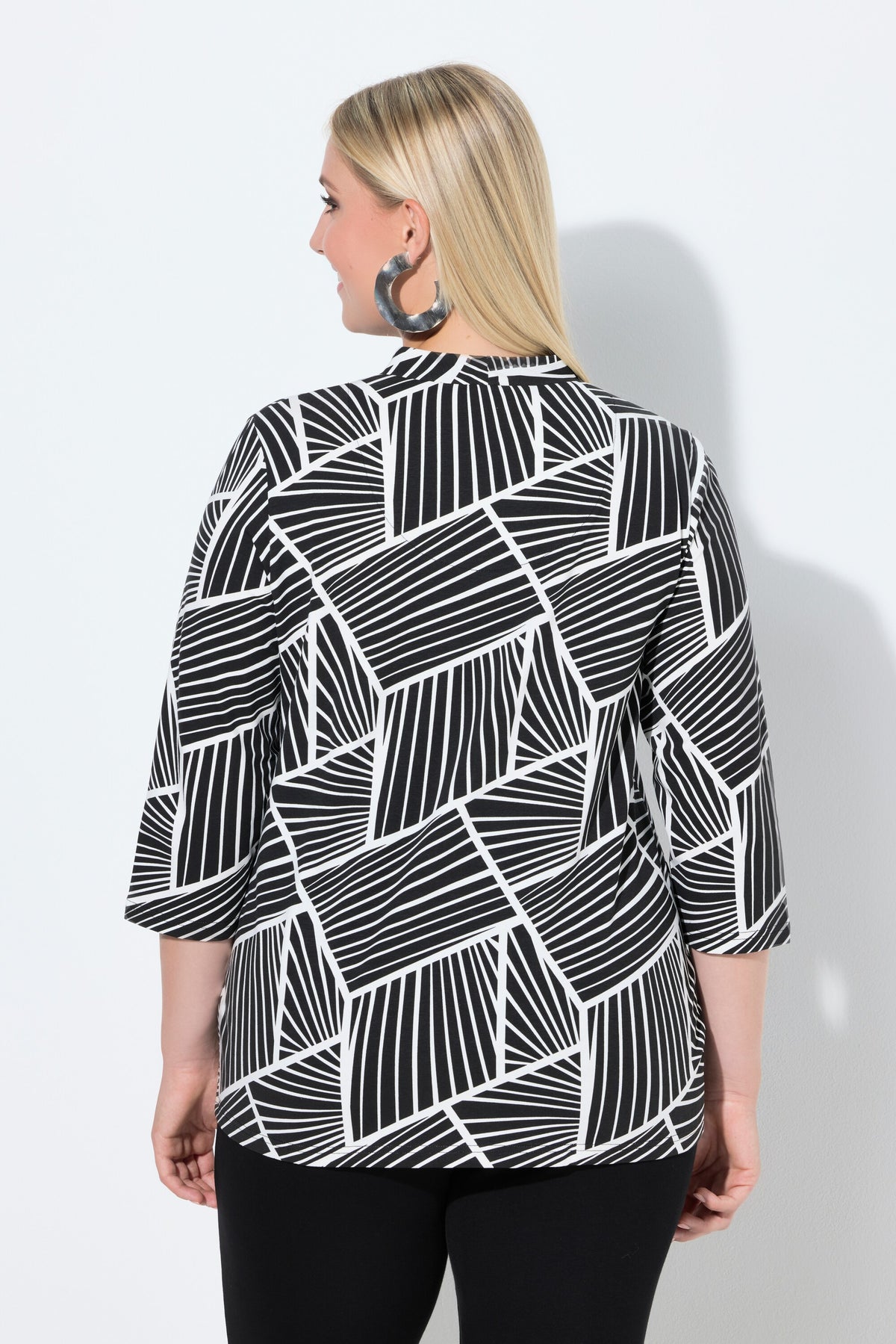 Ulla Popken Graphic Top in Black