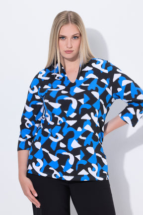 Ulla Popken Graphic Top in Blue