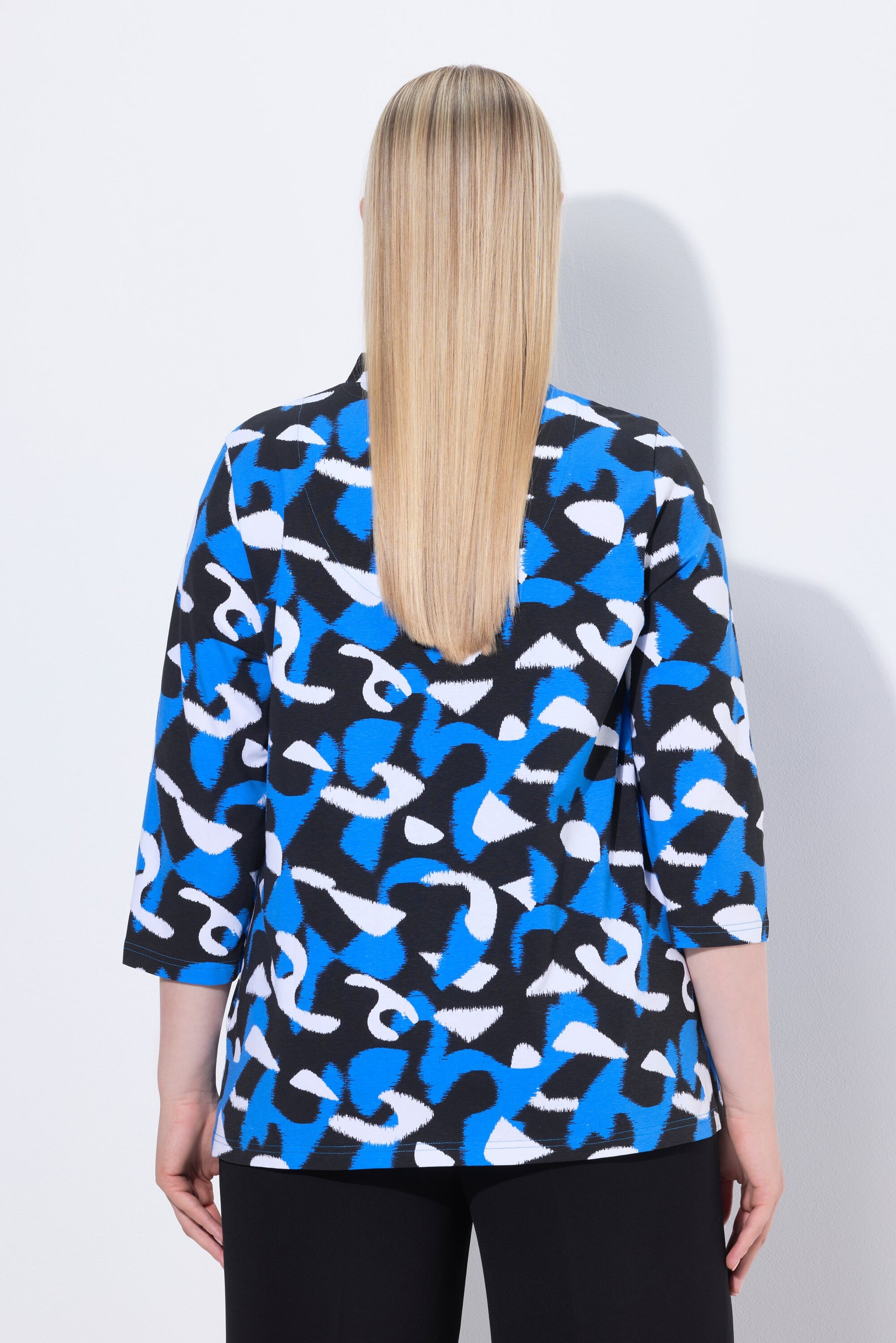 Ulla Popken Graphic Top in Blue