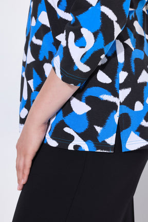 Ulla Popken Graphic Top in Blue