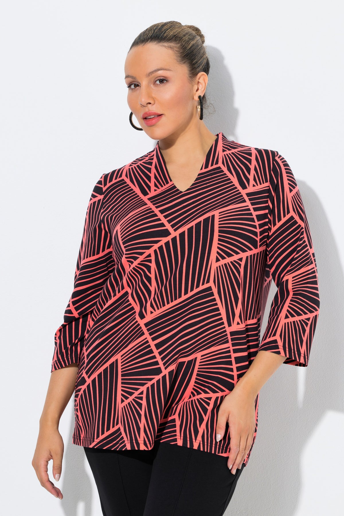 Ulla Popken Graphic Top in Pink