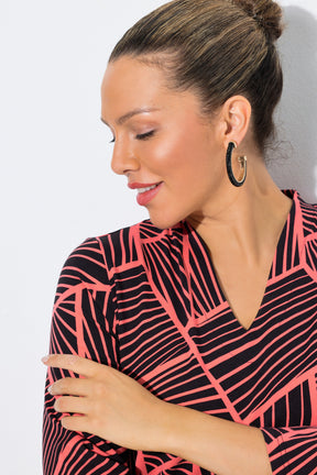 Ulla Popken Graphic Top in Pink