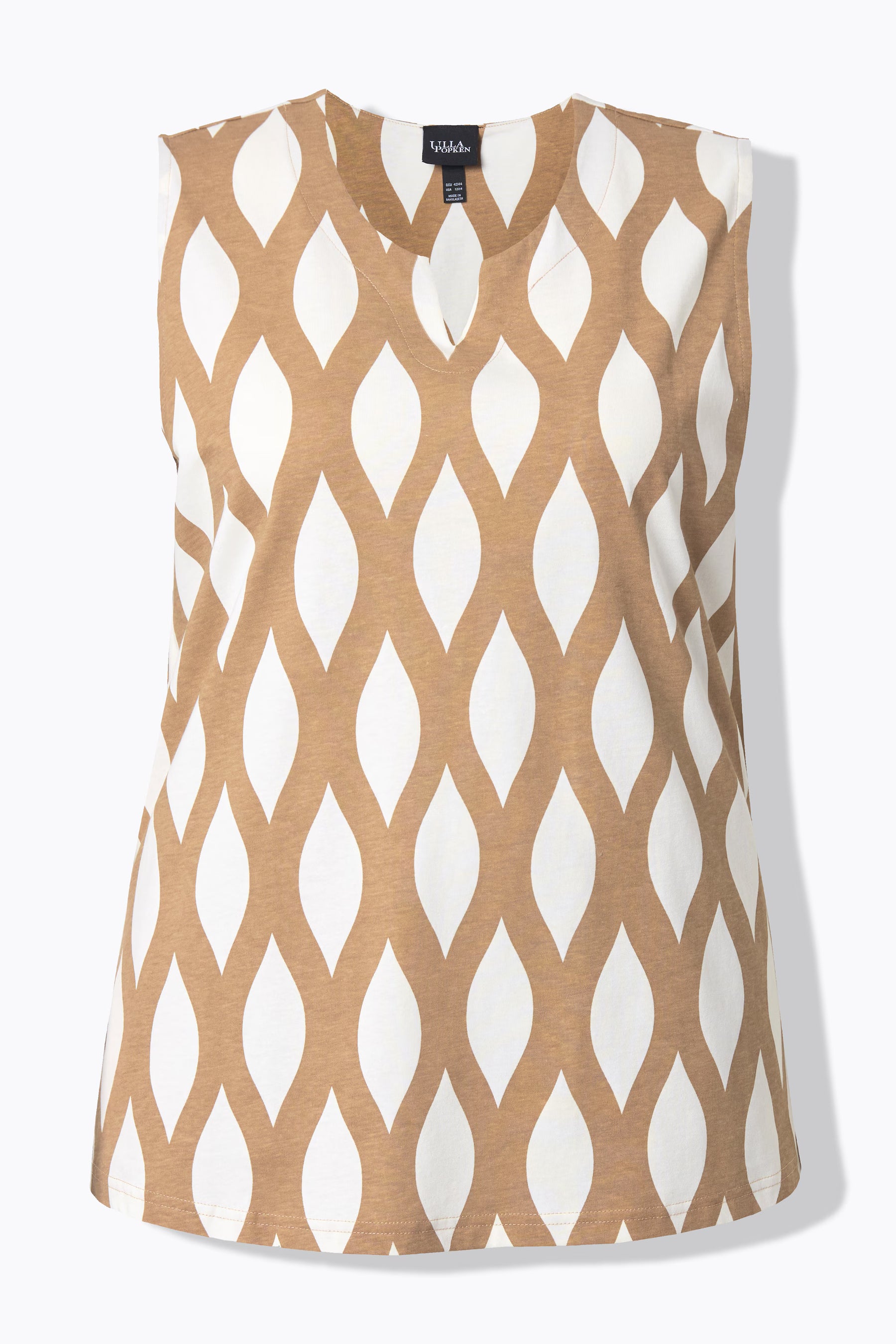 Ulla Popken Honeycomb Top in Beige 