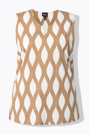 Ulla Popken Honeycomb Top in Beige 