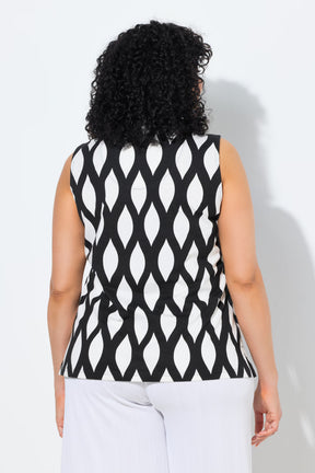 Ulla Popken Honeycomb Top in Black 