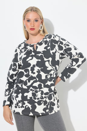 Ulla Popken Keyhole Neck Top in White