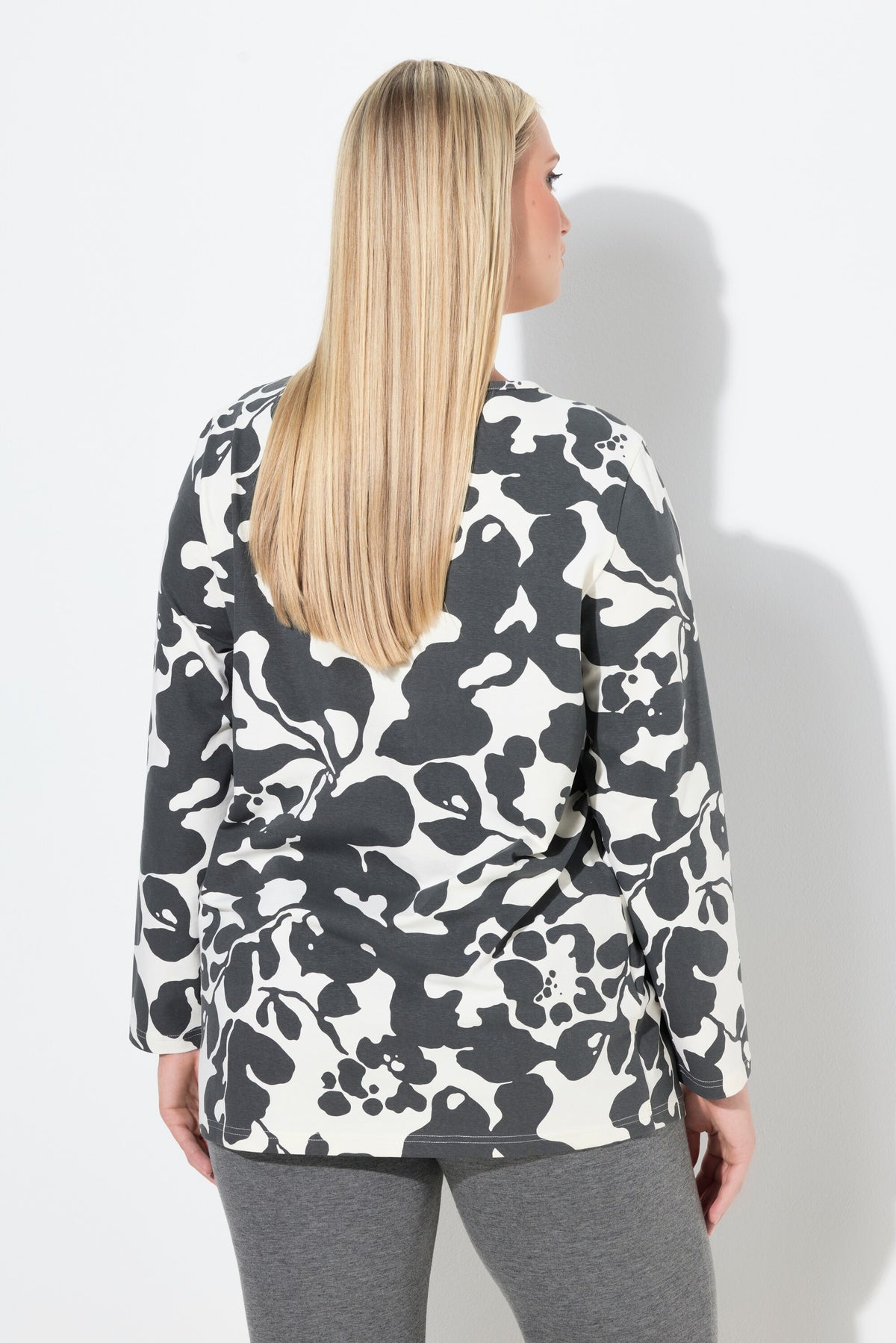 Ulla Popken Keyhole Neck Top in White