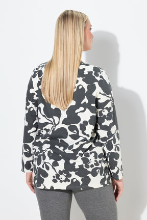 Ulla Popken Keyhole Neck Top in White