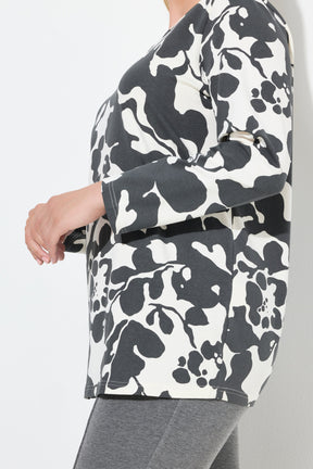 Ulla Popken Keyhole Neck Top in White