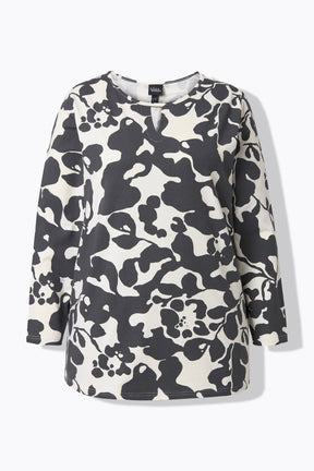 Ulla Popken Keyhole Neck Top in White