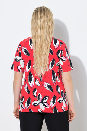 Ulla Popken Keyhole T-Shirt in Red 