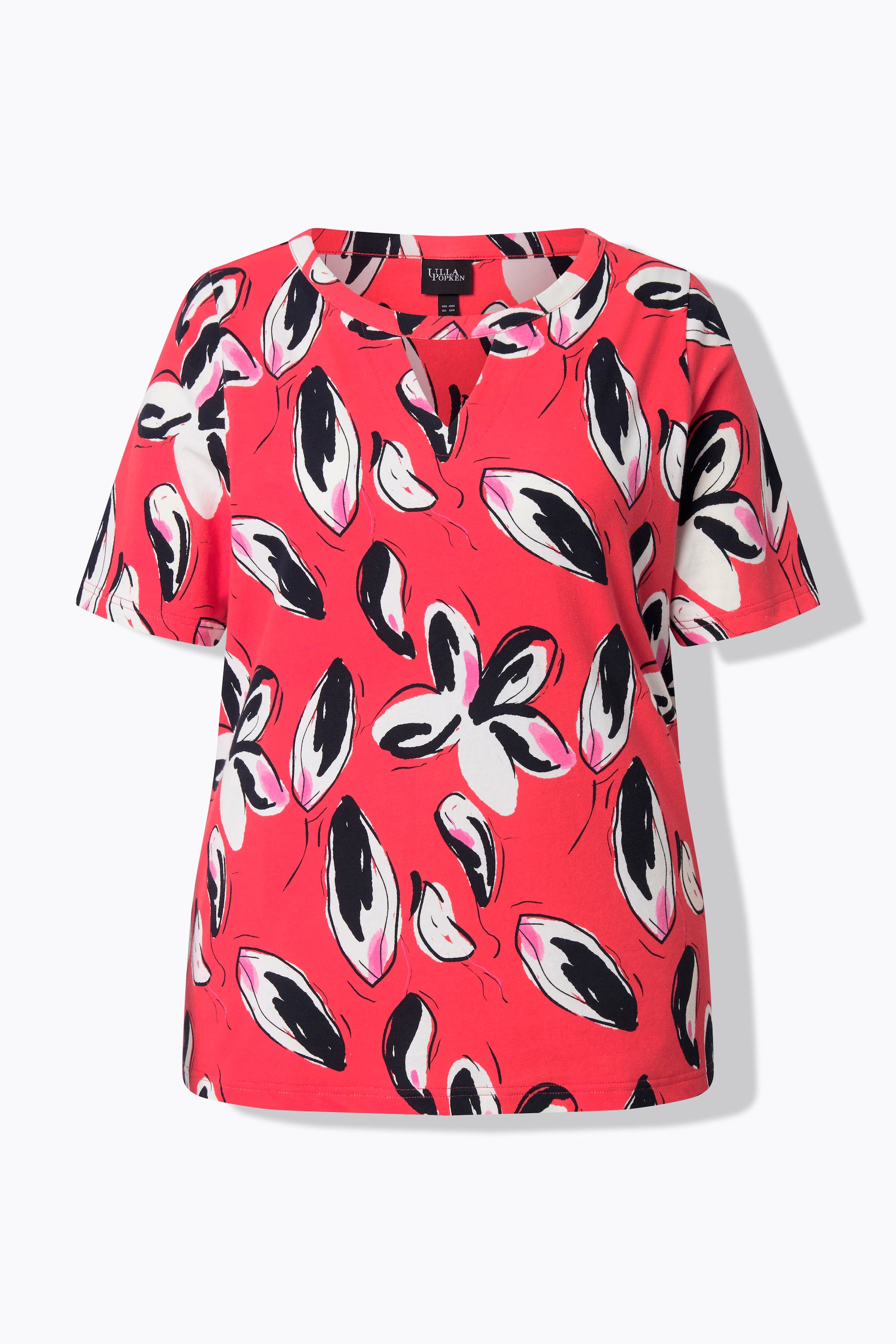 Ulla Popken Keyhole T-Shirt in Red 