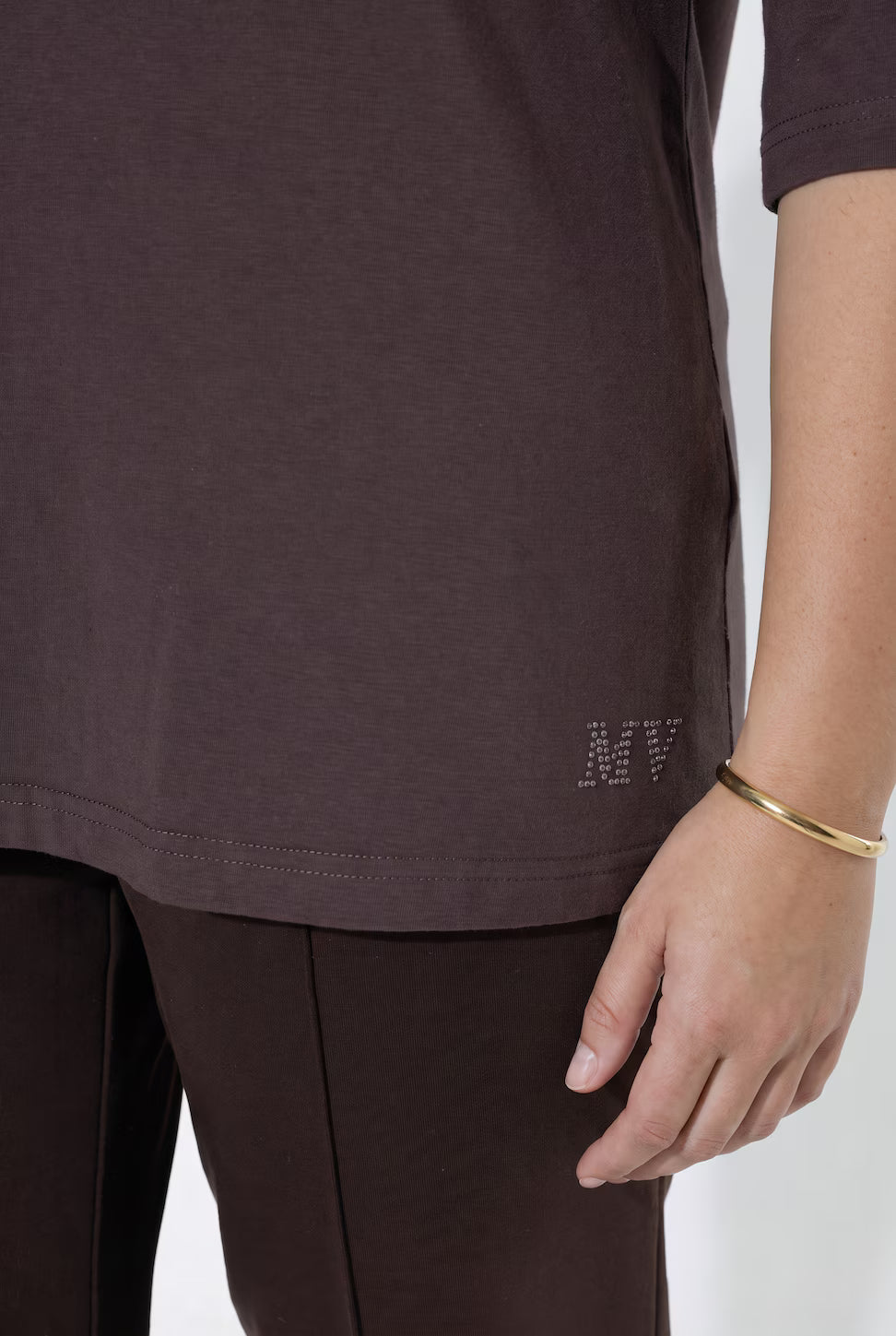 Ulla Popken Keyhole Top in Brown 