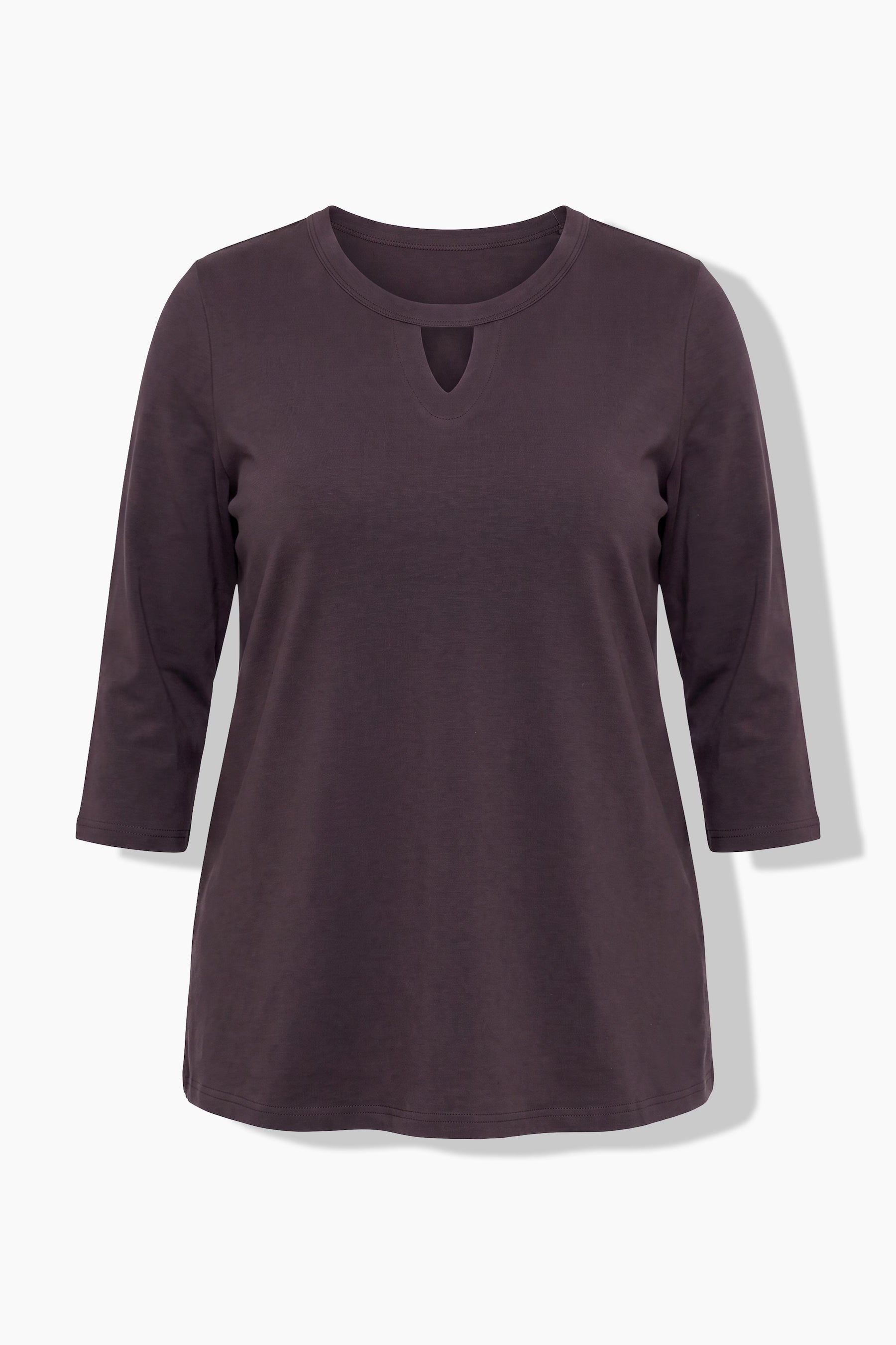 Ulla Popken Keyhole Top in Brown 