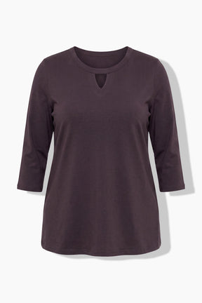 Ulla Popken Keyhole Top in Brown 