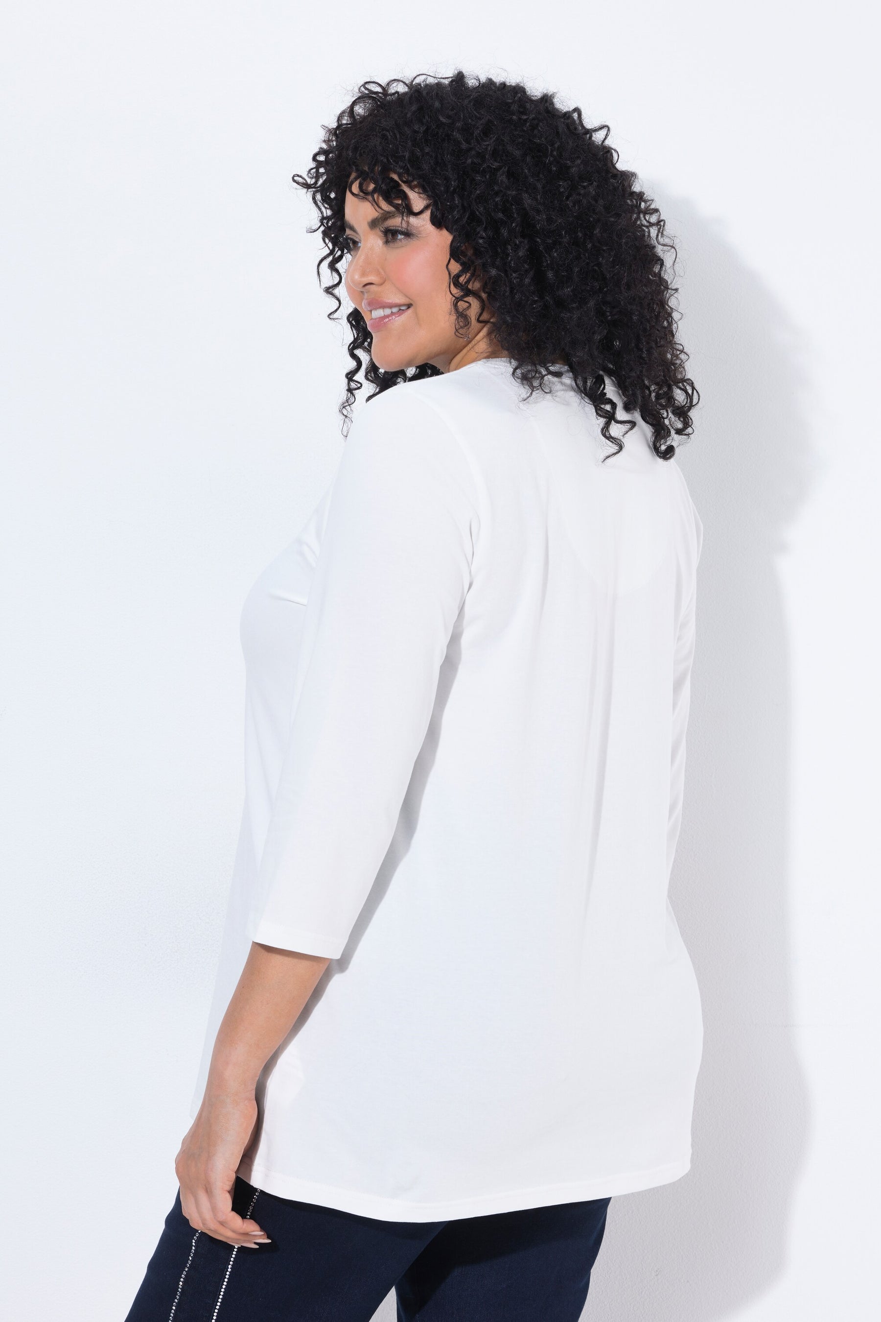 Ulla Popken Keyhole Top in White 