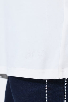 Ulla Popken Keyhole Top in White 