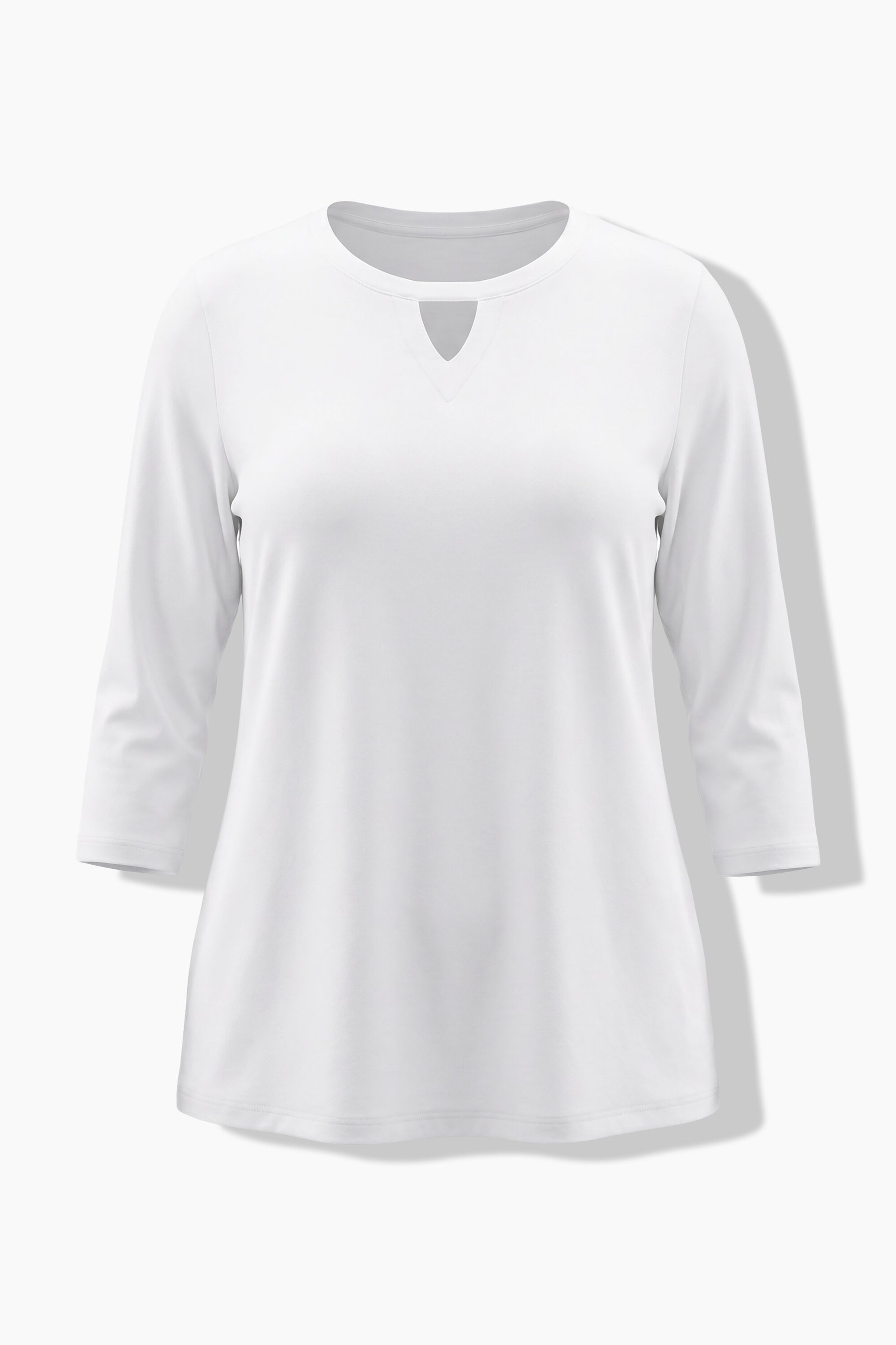 Ulla Popken Keyhole Top in White 