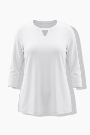 Ulla Popken Keyhole Top in White 