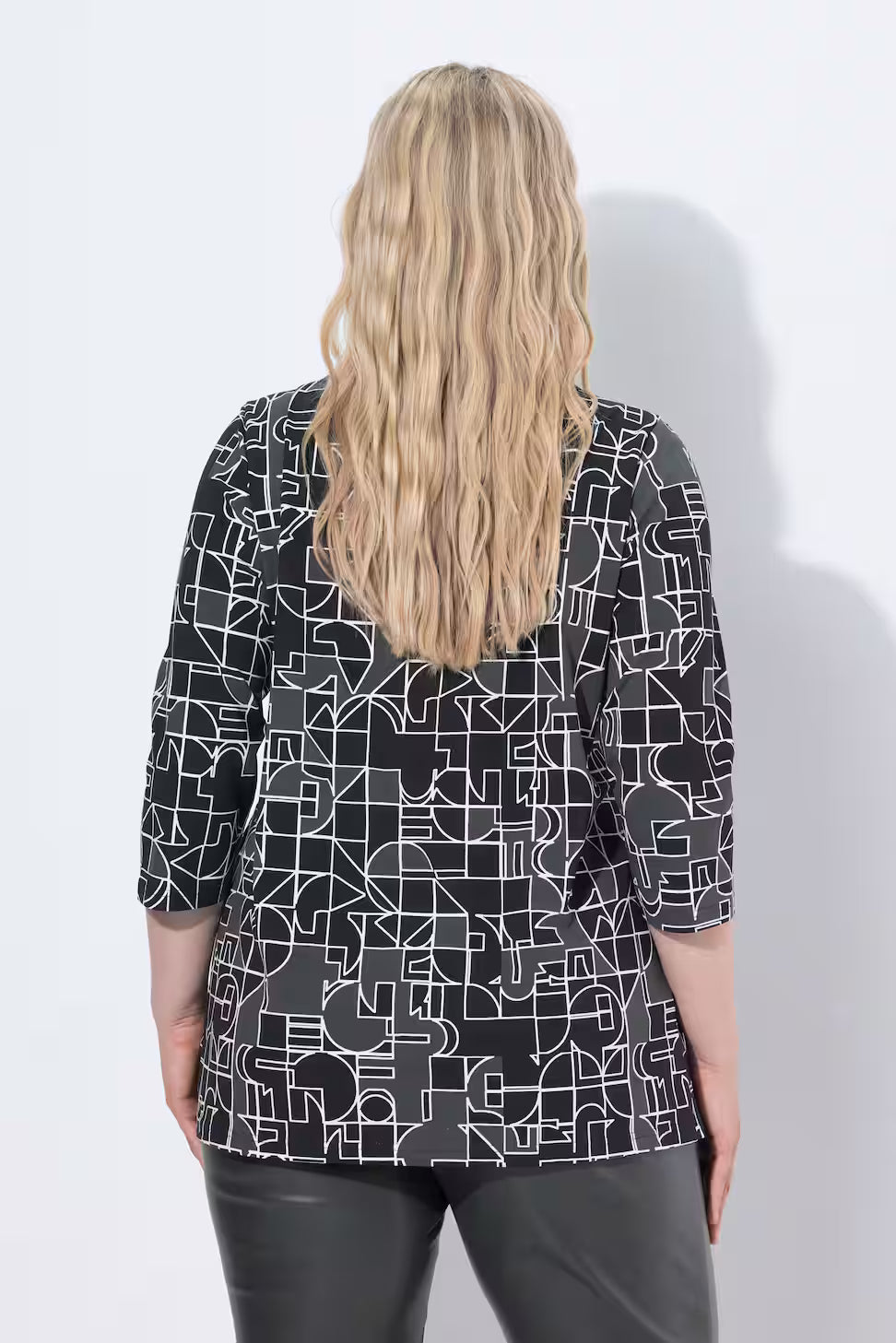 Ulla Popken Khaki Geo Top