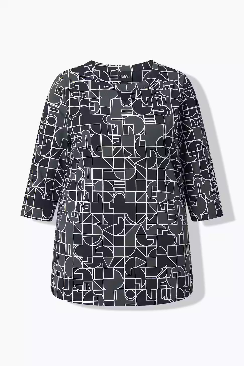 Ulla Popken Khaki Geo Top
