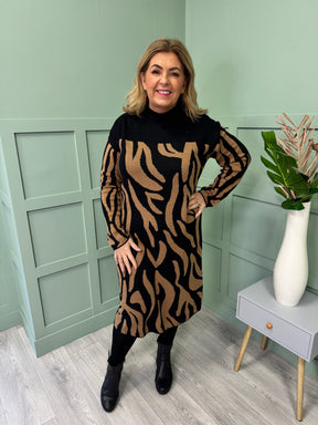 Ulla Popken Knit Animal Print Dress