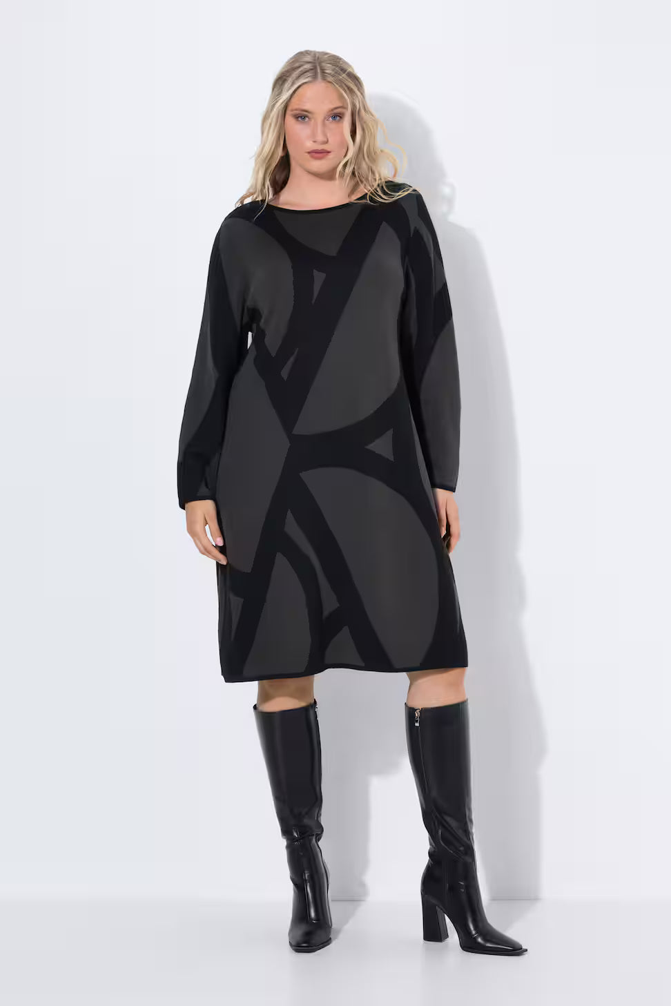 Ulla Popken Knit Dress in Khaki