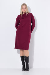 Ulla Popken Knit Midi Dress in Wine