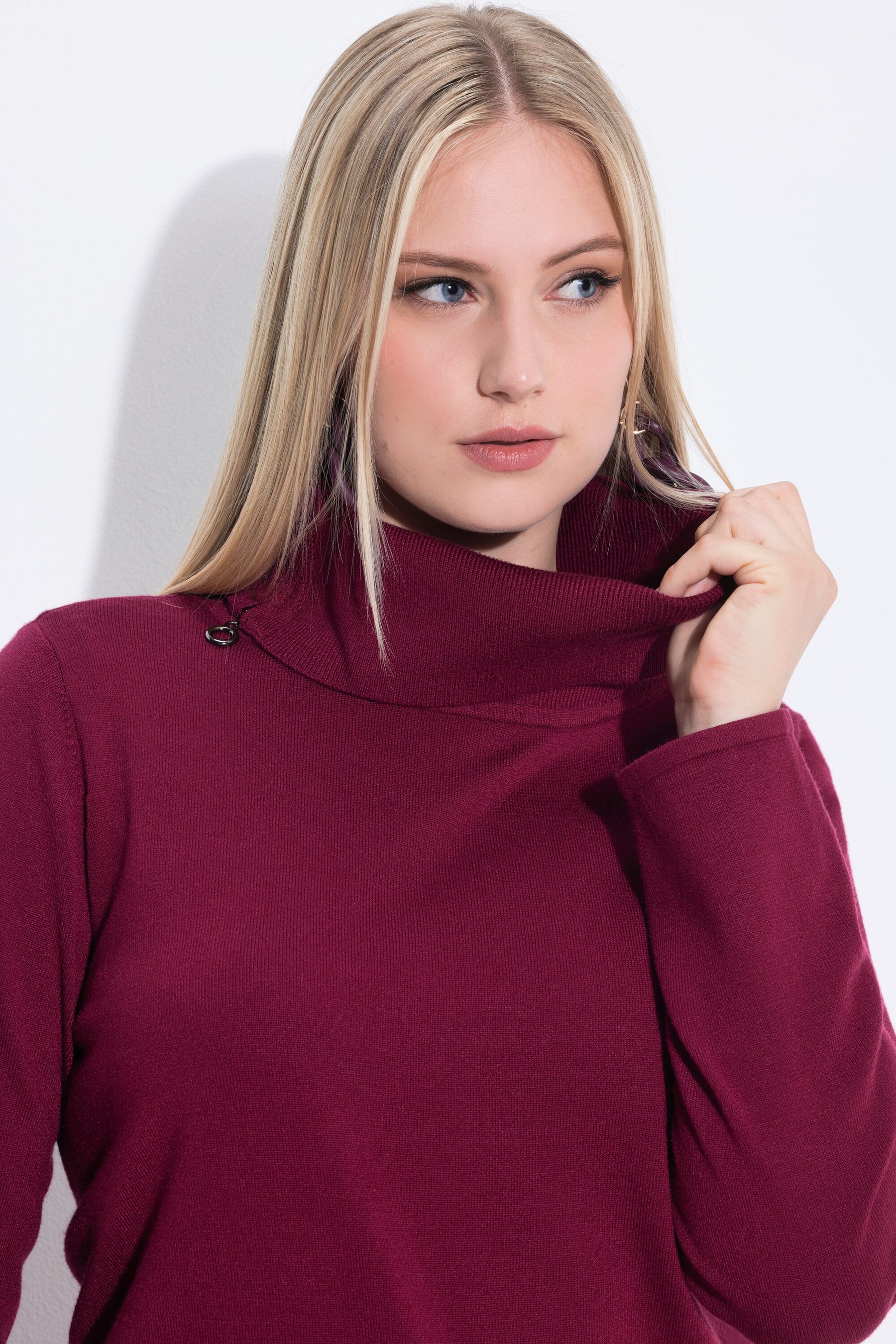 Ulla Popken Knit Midi Dress in Wine