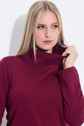 Ulla Popken Knit Midi Dress in Wine