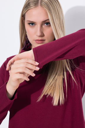 Ulla Popken Knit Midi Dress in Wine