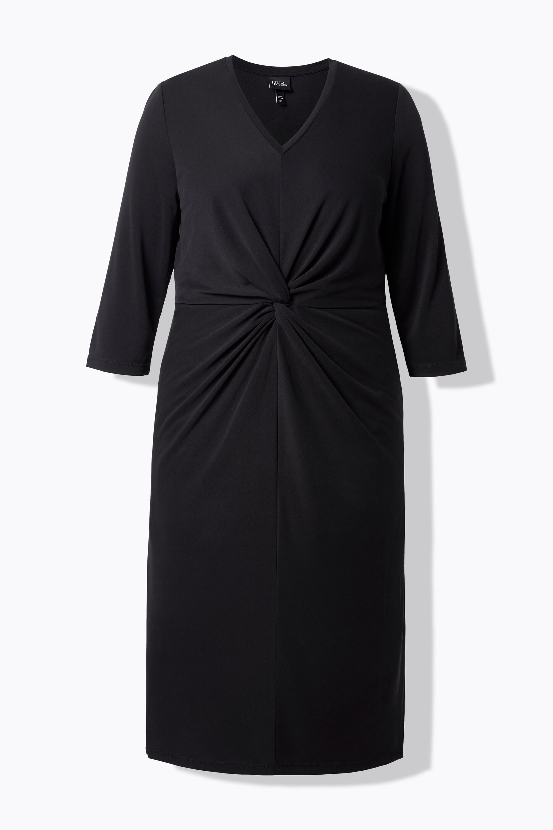 Ulla Popken Knot Midi Dress in Black