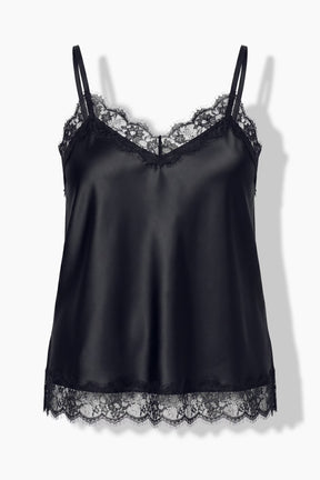 Ulla Popken Lace Trim Cami in Black 
