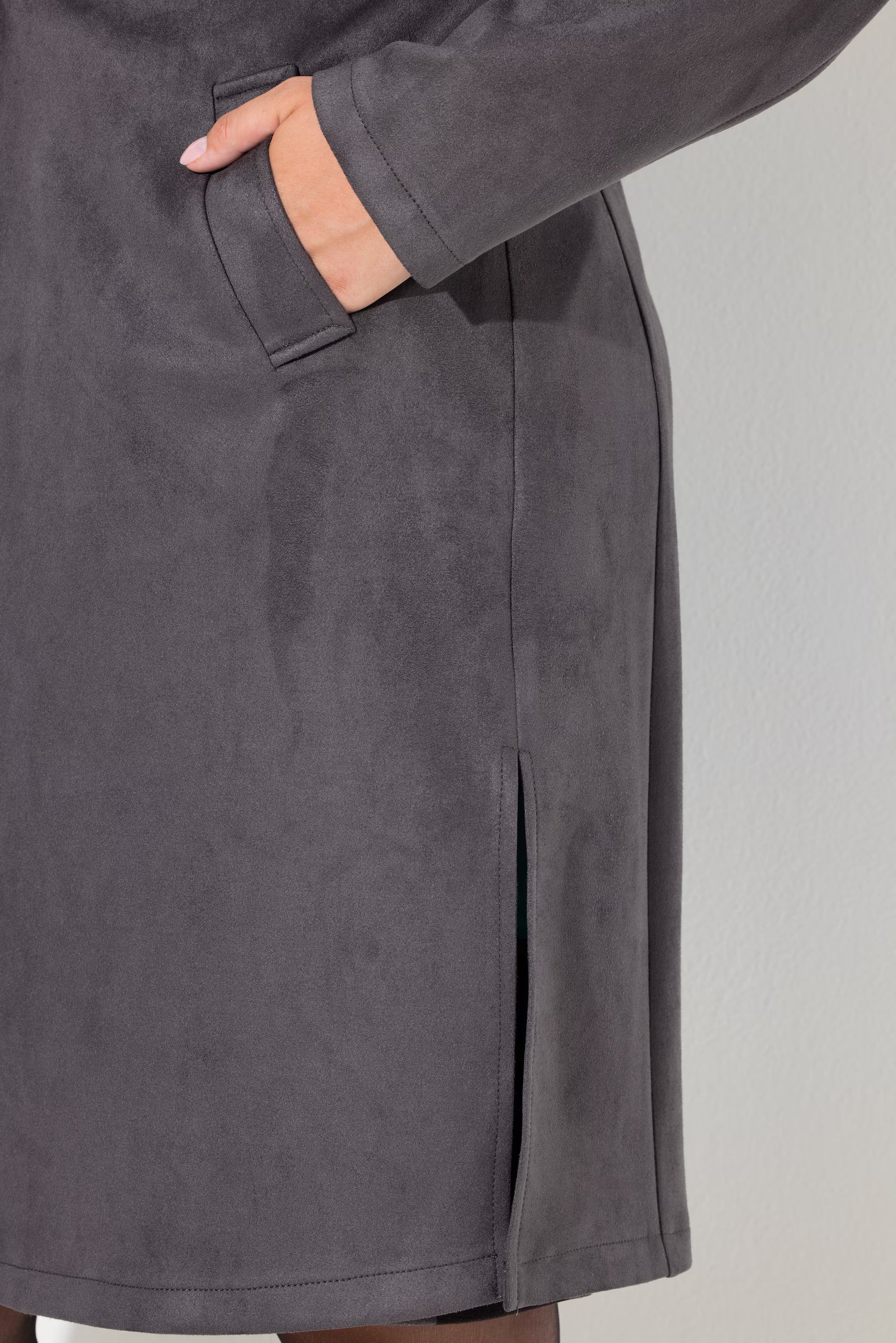 Ulla Popken Long Blazer in Charcoal