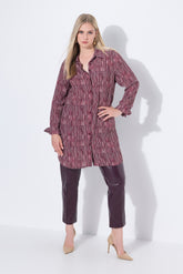 Ulla Popken Long Shirt in Wine