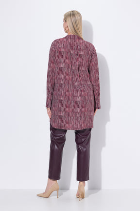 Ulla Popken Long Shirt in Wine