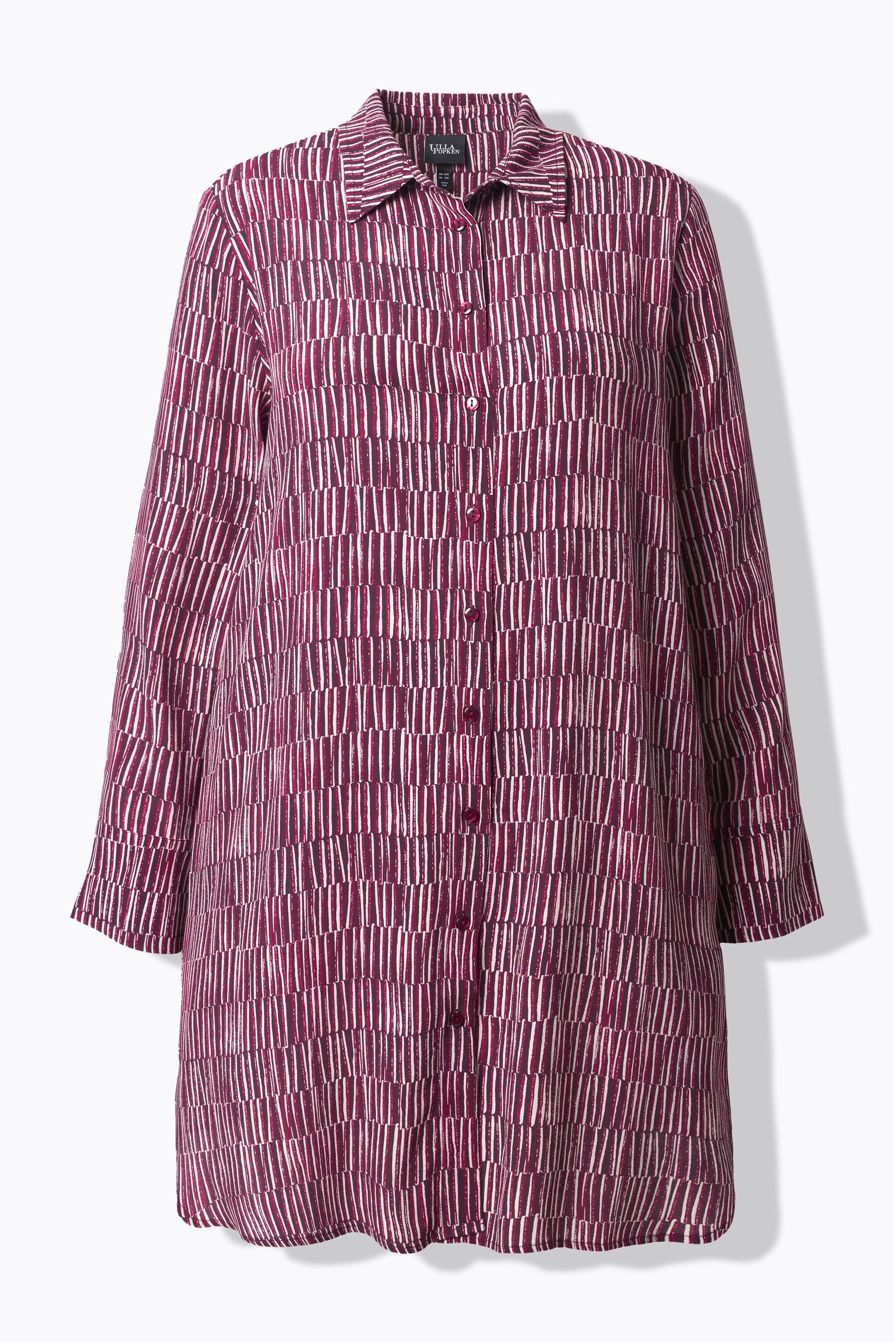 Ulla Popken Long Shirt in Wine